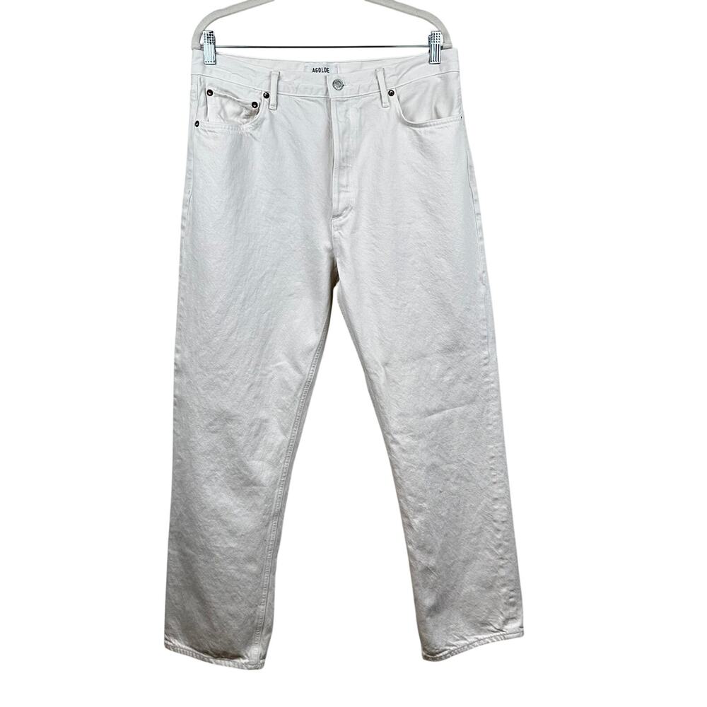 Agolde 90's Pinch Waist Ankle Jeans In Marshmallow Button Fly Organic Cotton 32 - Picture 4 of 14